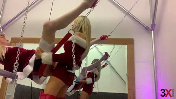Sissy getting her Christmas ass fucked on my swing - Lady Dark Angel