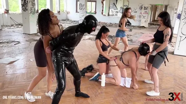 emdom orgy - ball busting, corporal punishment and pegging - Evil Woman
