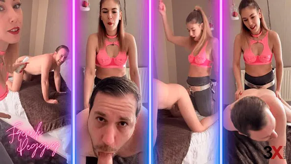 Introducing my girlfriend to pegging - French Pegging