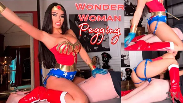 Wonder Woman pegging slave with a strap-on - Fetish Chateau Dommes - Evil Woman
