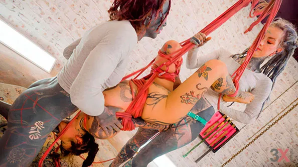 Flexible Tattooed Goddess Gets Rope Bondage and Fucked Hard - Z Filmz Originals - Anuskatzz, Bean (Miss Yazmin), Lily Lu