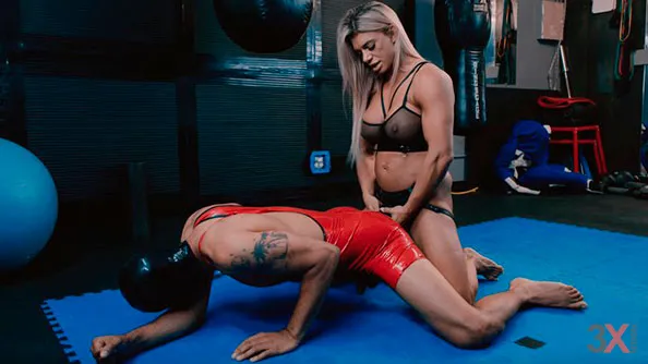 Gym Guy Gets Pegged on the Matt by Muscle Goddess Denise Anders - Denise Anders Femdom Fantasy - Denise Anders and Slayer
