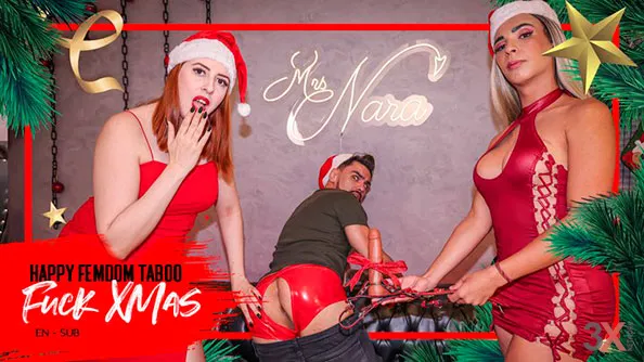 Kinkristmas: Nara and TS Aline's Naughty Surprise - Mistress Nara Neveu, Hex, Aline Dias TS