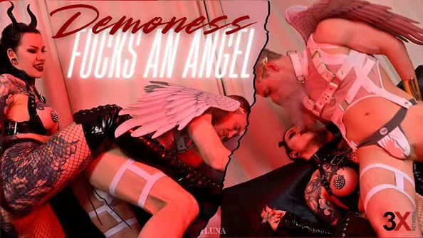 Demoness fucks the Alrik Angel and takes him to Hell - femdom pegging - Demoness Luna and Alrik Angel