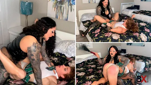 Total FEMDOM Domination- Spanking and strap - Lee Keyrouz and Xligh Arachne
